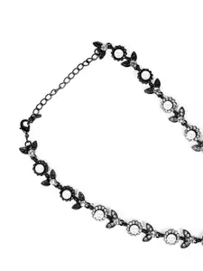 ODETTE Silver-Plated Stone-Studded Necklace