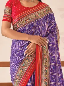 Saree mall Bandhani Printed Silk Blend Sarees