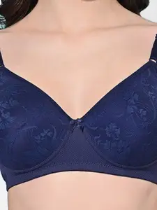 FIMS Pack Of 2 Floral Full Coverage All Day Comfort Bra BRA_SLK-P_Black_SLK