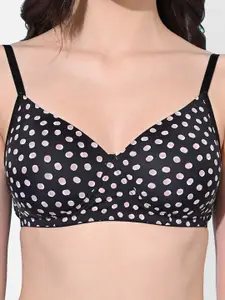 FIMS Pack Of 2 Printed Full Coverage All Day Comfort Bra BRA_SLK-M_Black_SLK
