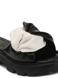 DressBerry Black & White Colourblocked Platform Heels