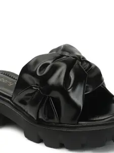 DressBerry Black Open Toe Platform Heels