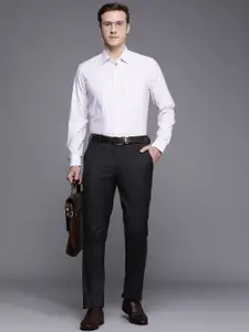 Louis Philippe Slim Fit Grid Tattersall Checked Pure Cotton Formal Shirt