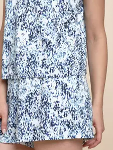 Van Heusen Abstract Printed Sleeveless Night suit