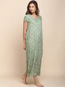 Van Heusen Floral Printed V-Neck Midi Nightdress