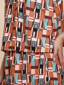 Van Heusen Women Rustic Square Allover Print & Ultra Soft Lounge Camisole & Shorts Set