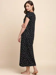 Van Heusen Floral Printed V-Neck Midi Nightdress