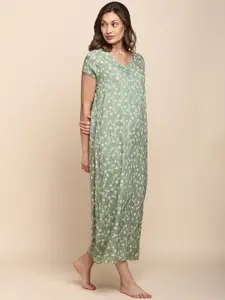 Van Heusen Floral Printed V-Neck Midi Nightdress