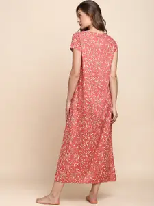 Van Heusen Floral Printed V-Neck Midi Nightdress