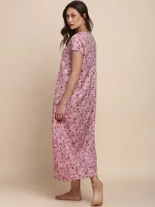 Van Heusen Floral Printed V-Neck Midi Nightdress