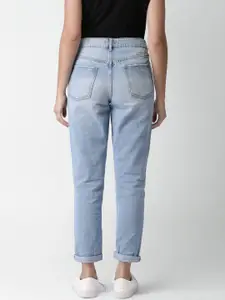 FOREVER 21 Women Blue Regular Fit Mid-Rise Clean Look Jeans