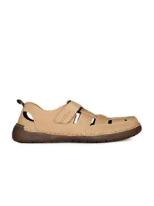 Hush Puppies Leather Shoe-Style Velcro Sandals