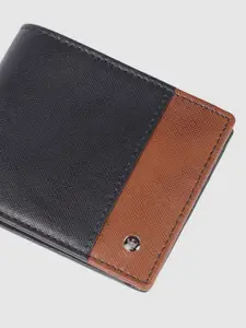 Louis Philippe Men Colourblocked Leather Two Fold Wallet