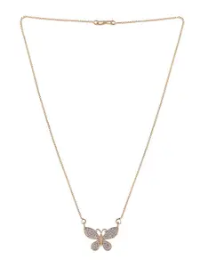 Yellow Chimes Set Of 2 Gold-plated Stone-studded Pendant With Chain