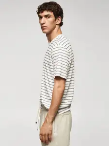 MANGO MAN Striped Pure Cotton T-shirt