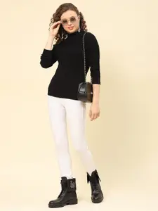 Monte Carlo High Neck Ribbed Woollen Pullover