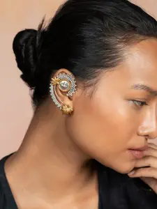 SHAYA Silver & Gold-Plated Contemporary 925 Sterling Silver Ear Cuff Earrings