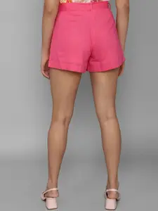Allen Solly Woman Women Mid Rise Cotton Linen Shorts