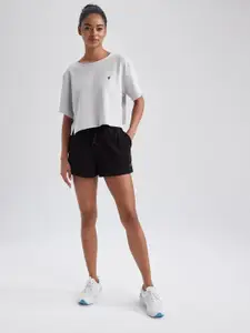 DeFacto Ribbed Drop-Shoulder T-shirt