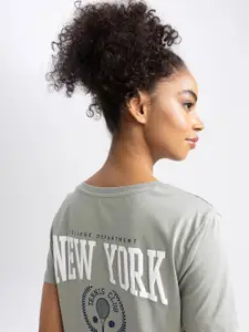 DeFacto Typography Printed Round Neck T-shirt