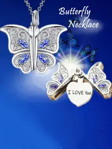 EL REGALO Stainless Steel Butterfly Pendant With Chain