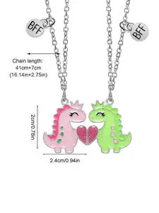 EL REGALO Set Of 2 Abstract Dragon Pendant With Chain