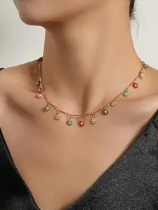 EL REGALO Stone Studded Minimal Necklace