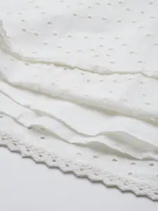 bebe Soft Romance Schiffli A-Line Pure Cotton Mini Dress