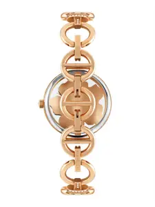 Ted Baker Brass Dial & Stainless Steel Bracelet Style Straps Analogue Watch