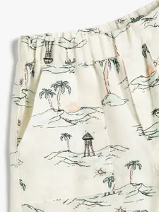 Koton Infant Boys Conversational Printed Linen Shorts