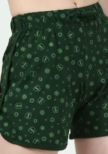 BAESD Women Pack Of 3 Conversational Printed High-Rise Pure Cotton Shorts