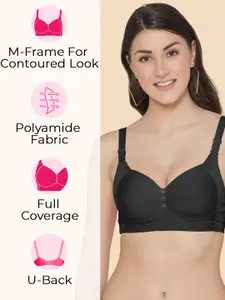 Tweens Black & Beige Bra Full Coverage Lightly Padded