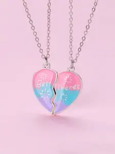 EL REGALO Set Of 2 Heart Pendant With Chain