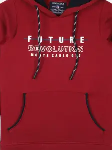 Monte Carlo Typography Printed Hooded Pullover Sweatshirt