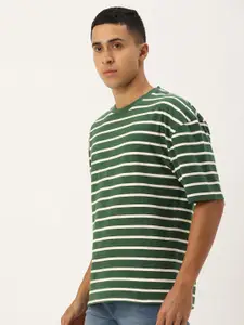 Kook N Keech Men Striped Drop-Shoulder Sleeves T-shirt