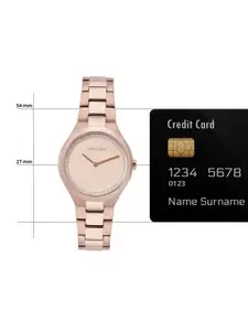 Calvin Klein Women Admire Embellished Bracelet Style Analogue Watch 25200368-Gold