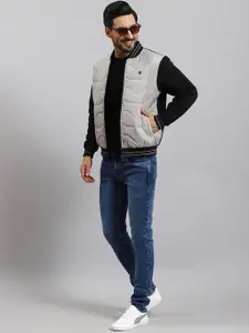 Monte Carlo Colourblocked Stand Collar Lightweight Cotton Padded Jacket