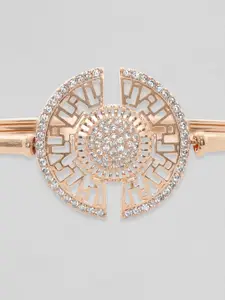 Rubans Gold-Plated Cubic Zirconia Bangle-Style Bracelet
