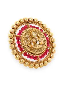 Rubans 22K Gold Plated Beaded Adjustable Finger Ring