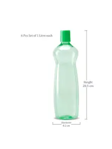 Milton Pacific 6 Pieces Green Water Bottles 1L Each