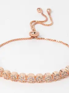 DressBerry Rose Gold Plated American Diamond Link Bracelet