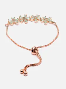 DressBerry Rose Gold & White American Diamond Rose Gold-Plated Wraparound Bracelet