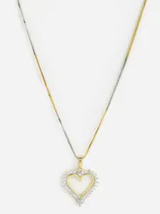 DressBerry Set Of 3 Gold-Plated Cubic Zirconia-Studded Pendants With Chains