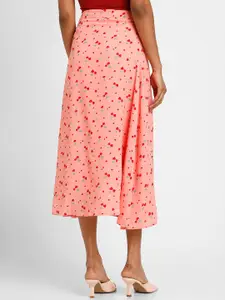 FOREVER 21 Women Floral Printed A Line Midi Skirt