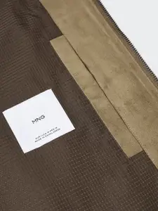 MANGO MAN Suede Finish Bomber Jacket
