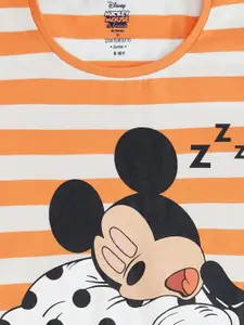 Pantaloons Junior Girls Striped Pure Cotton T-Shirt Nightdress