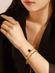 MYKI Gold Plated Stainless Steel Charm Bracelet