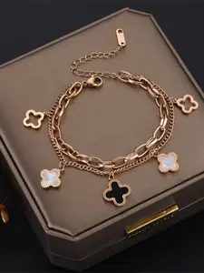 MYKI Rose Gold Plated Stainless Steel Charm Bracelet
