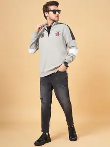 SF JEANS by Pantaloons Mock Collar Long Sleeves Sweatshirt