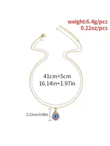 Pinapes Gold-Plated Evil Eye Pendant With Chain